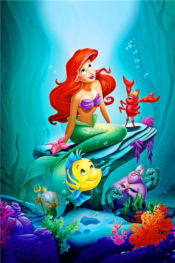 Canvas-Art-The-Little-Mermaid-Poster-Little-Mermaid-Princess-Wall-Stickers-Fairy-Tale-Wallpaper-Mural-Kids